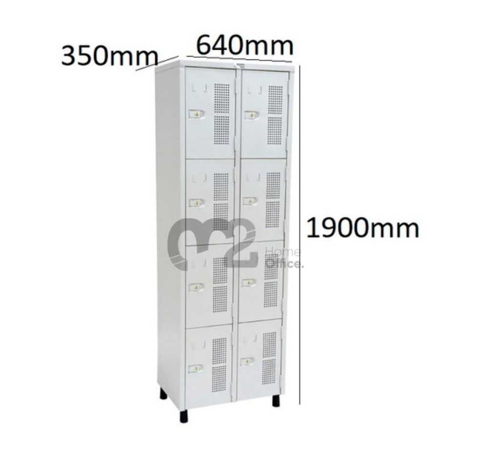 Roupeiro Para Vestiário RGRSP-4/8 35cm Sobreposto com 8 Portas - com PITÃO - RCH